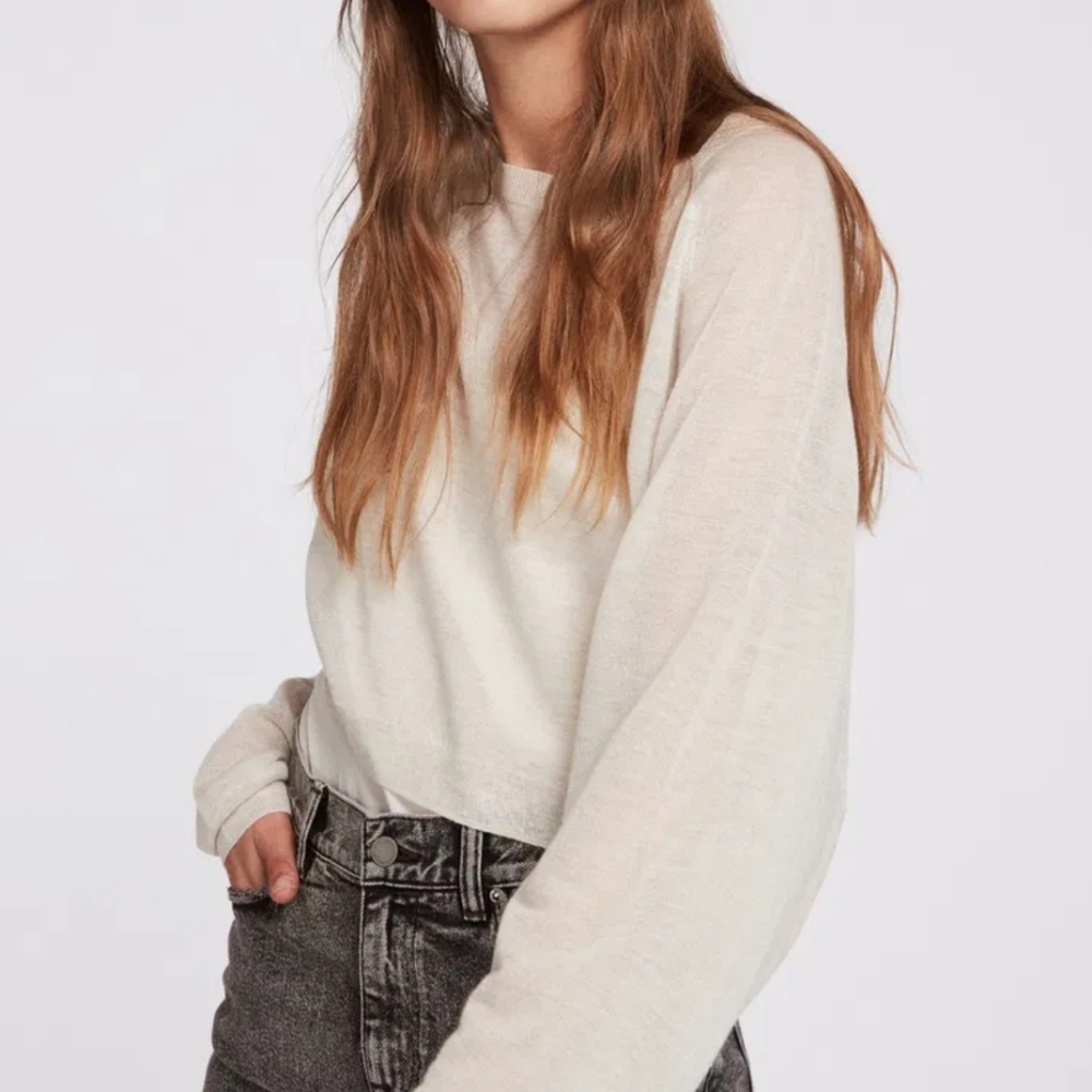All Saints Mali Crew Neck Sweater In Light Gray Size Medium - Picture 3 of 8